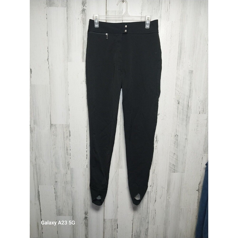VTG Downhill Racer Schoeller Soft Shell Ski Snow Pants Black Stirrups 6 W27 I26